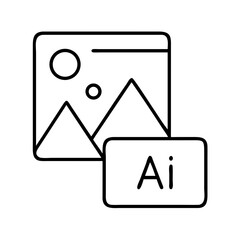 Stock vector graphic of ai image generation icon for artificial intelligence design and machine learning