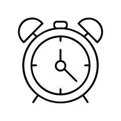 Outline alarm clock vector illustration for time management and waking up early design concept vector art