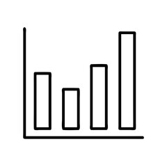 View simple bar chart graph diagram vector illustration for business data analysis and presentation
