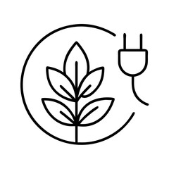 Eco friendly energy renewable power green electricity sustainable leaf plug environment icon design vector