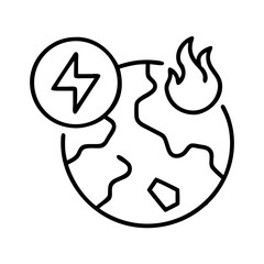 Global warming and renewable energy concept illustration for climate change awareness campaign use, vector