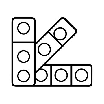 recommend clip art: Dominoes game pieces vector illustration, black and white domino tiles outline clip art for board games design
