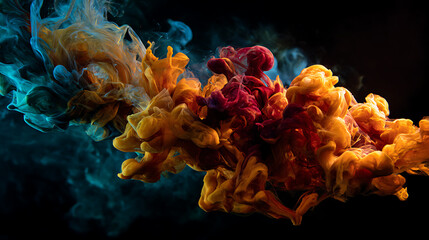 Vivid Abstract Smoke Waves. Dynamic colored smoke waves. Cool Background
