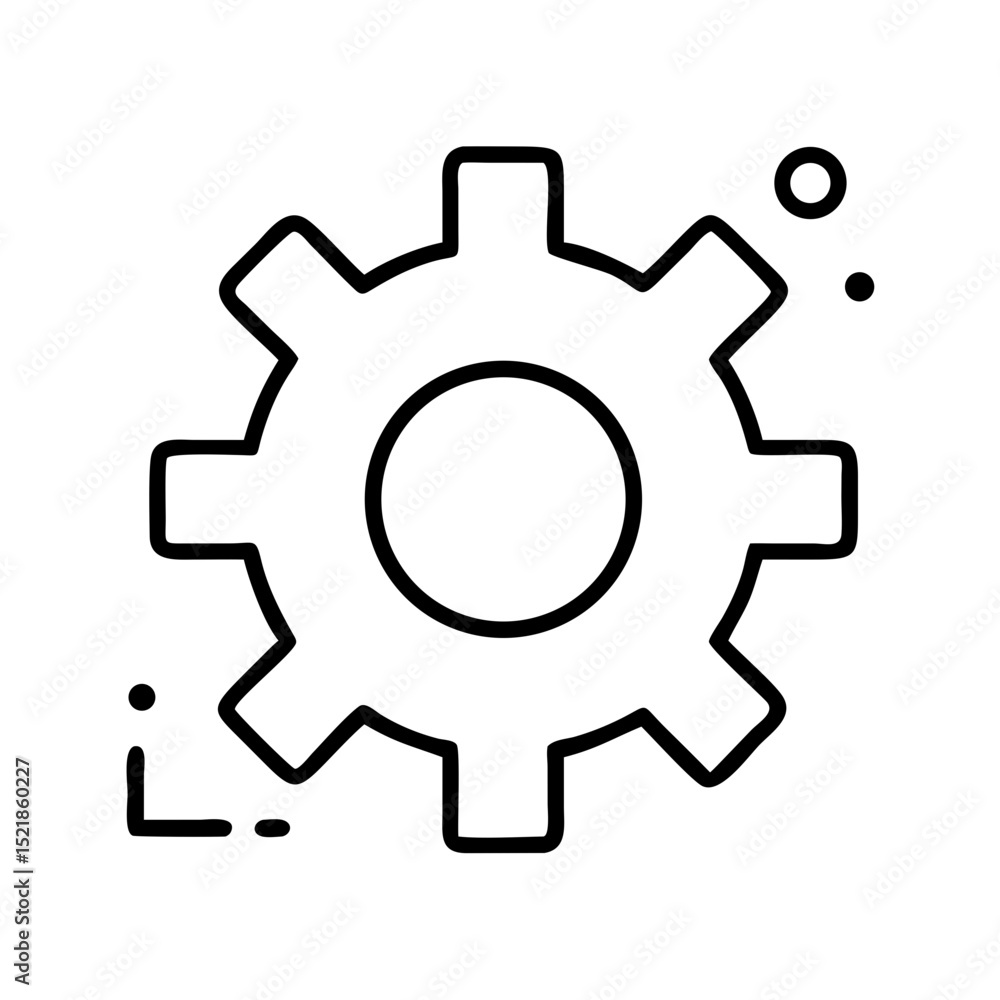 Poster gear settings icon vector illustration for development process and engineering design project manage