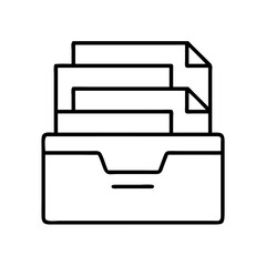 Illustration of file cabinet with documents vector, office archive storage organization concept design