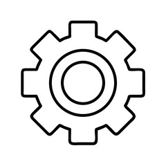 Gear icon vector illustration, cogwheel outline symbol for settings, mechanism and engineering design 95