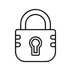 Outline lock icon vector illustration, security and protection concept, data encryption and privacy lock