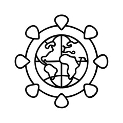 Global network connection worldwide communication international business collaboration concept vector