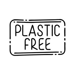 Plastic free product label vector design for eco friendly packaging and sustainable living concept art