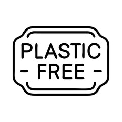 Plastic free product label vector graphic design for eco friendly sustainable living and packaging