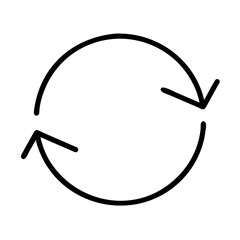 Recycle icon refresh arrow loop rotation reload sync repeat process circle symbol vector graphic design