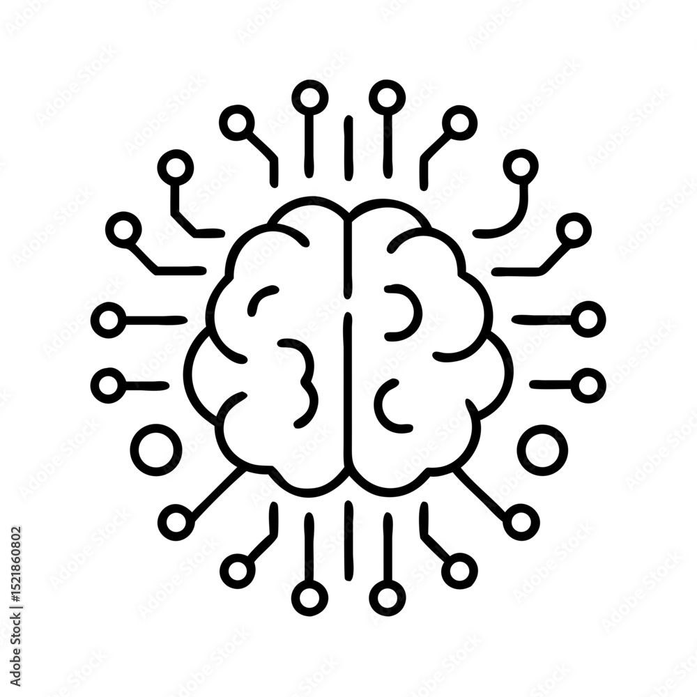 Poster artificial intelligence brain circuit board vector concept for technology and innovation design need