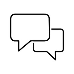 Outline speech bubbles icon vector illustration, conversation and communication concept, chat symbol design