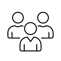 Find team members outline icon vector illustration for business team collaboration and teamwork concept