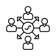 Teamwork collaboration network connection people management strategy business partnership concept icon