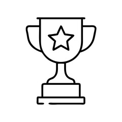 Trophy award icon vector illustration, achievement and success concept, winning prize design element