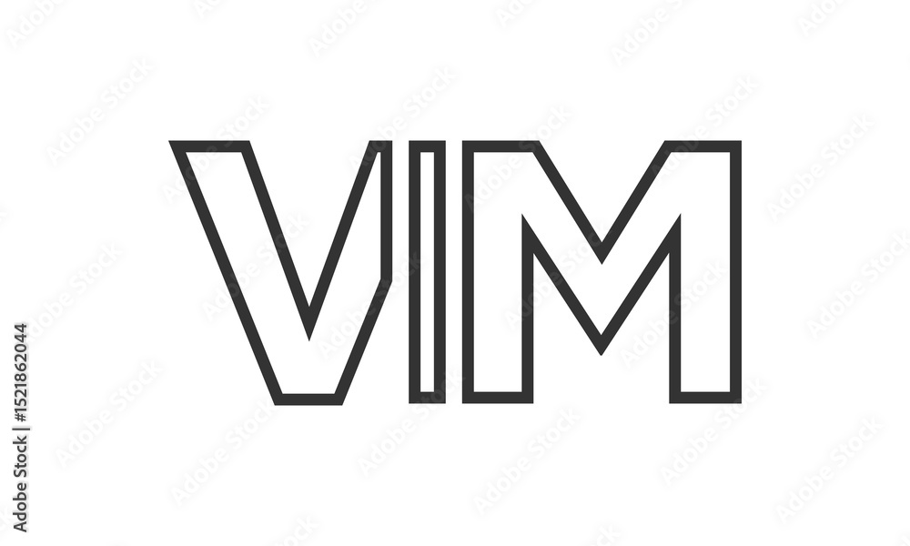 Poster vim logo design template with strong and modern bold text. initial based vector logotype featuring s