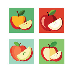  clean beautiful apple Slice vector editable icon graphic design
