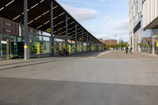 Liverpool, united kingdom January, 16, 2024 Main bus station beside Liverpool One shopping centre in Liverpool