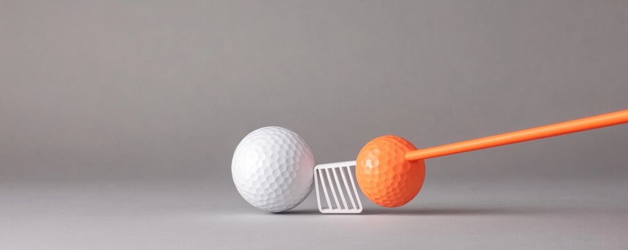 Golf Balls Alignment White and Orange with Stick, Golf training , Drills