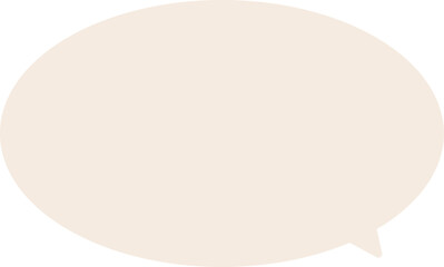 薄いオレンジ色のシンプルな卵型のふきだし。テキストスペースが広くて使いやすい。