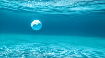 Underwater Golf Ball Lost in the Blue Depths, sports, ocean