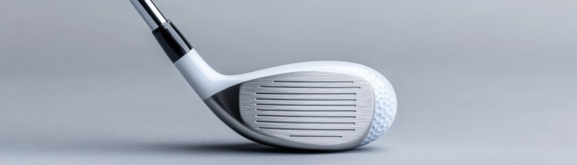 White Golf Club Head Striking a Ball, Golf swing ,Golf Equipment