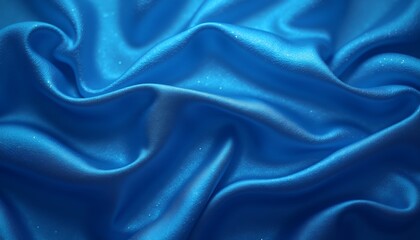Obraz premium Blue Silk Fabric Background with Folds
