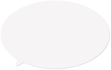 薄いグレーの楕円形の吹き出し。ドロップシャドウ付き。シンプルで使いやすい。