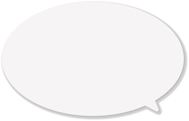 薄いグレーの楕円形の吹き出し。ドロップシャドウ付き。シンプルで使いやすい。
