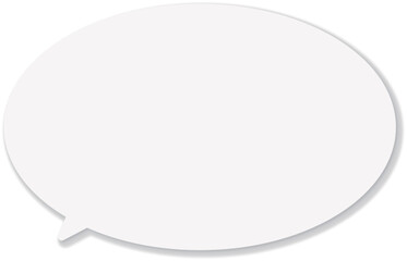 薄いグレーの楕円形の吹き出し。ドロップシャドウ付き。シンプルで使いやすい。