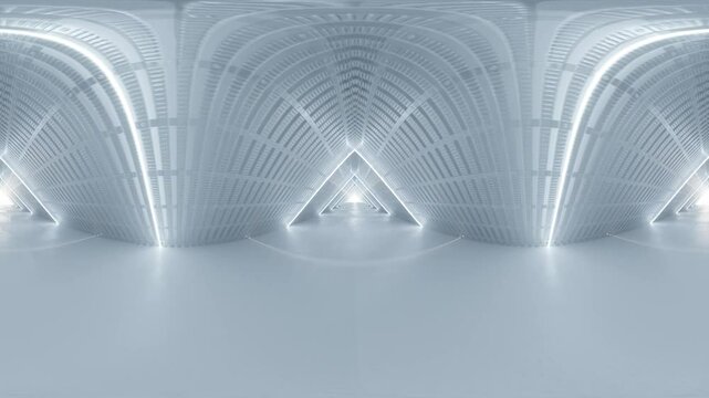 Futuristic Minimalist Interior Space with Bright Lighting 360 vr video 60fps 4k