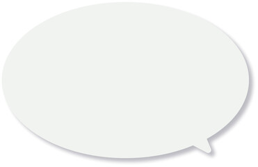 薄いグレーの楕円形の吹き出し。ドロップシャドウ付き。シンプルで使いやすい。