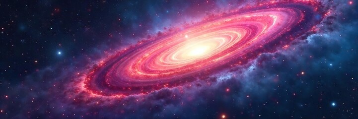 Fototapeta premium Abstract cosmic nebula with swirling vibrant gases, stellar dust and light years of space Perfect for science fiction, fantasy, or space exploration themes , starfield, galaxy, planetary