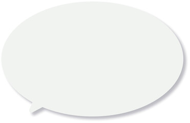 薄いグレーの楕円形の吹き出し。ドロップシャドウ付き。シンプルで使いやすい。