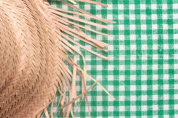 straw hat with colorful background - Brazilian June festival