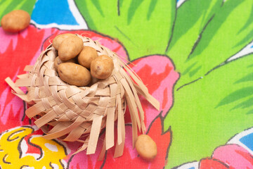 mini straw bowl with peanuts - Brazilian June festival