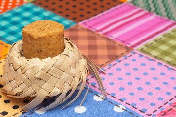 mini straw bowl with peanuts - Brazilian June festival