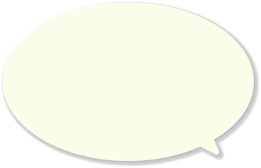 ドロップシャドウのついた、薄い黄色の楕円形のシンプルなふきだし。