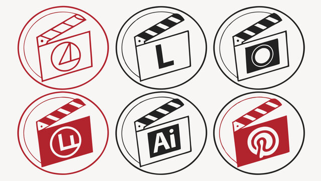 Filmmaking Clapperboard Icons A Collection of Customizable Designs