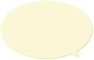 ドロップシャドウのついた、薄い黄色の楕円形のシンプルなふきだし。