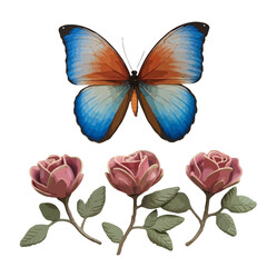Obraz premium Beautiful unique Butterfly and Flower Vector for Art Inspiration