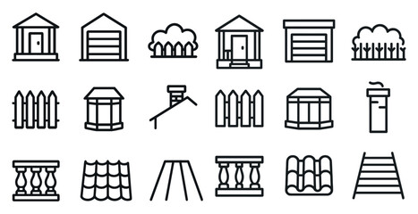 Home design elements collection for architecture and landscaping projects