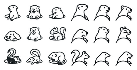 Adorable woodland animal icons for graphic design projects