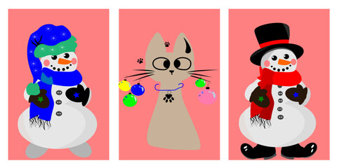 snowman with a red scarf