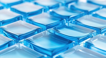 Abstract pattern of translucent blue cubes