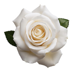 Una rosa blanca en fondo blanco