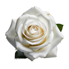 Una rosa blanca en fondo blanco