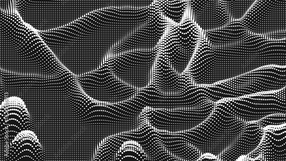 Aufkleber point wave threads texture. abstract dot background. technological cyberspace background.