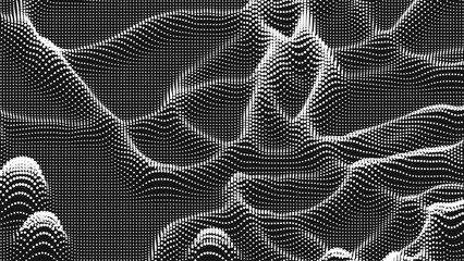Point wave threads texture. Abstract dot background. Technological cyberspace background.